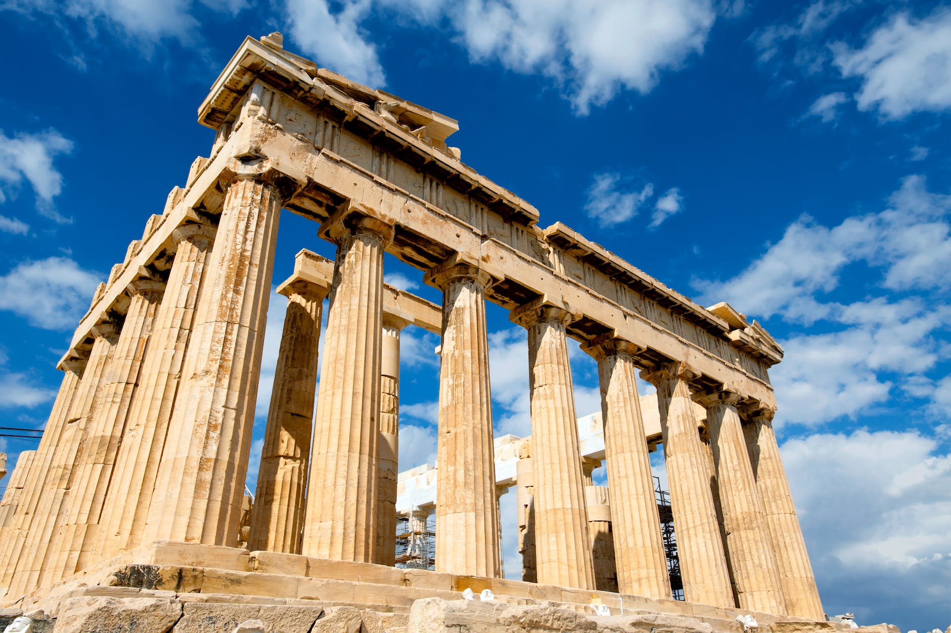 low angle photograph of the parthenon during daytime